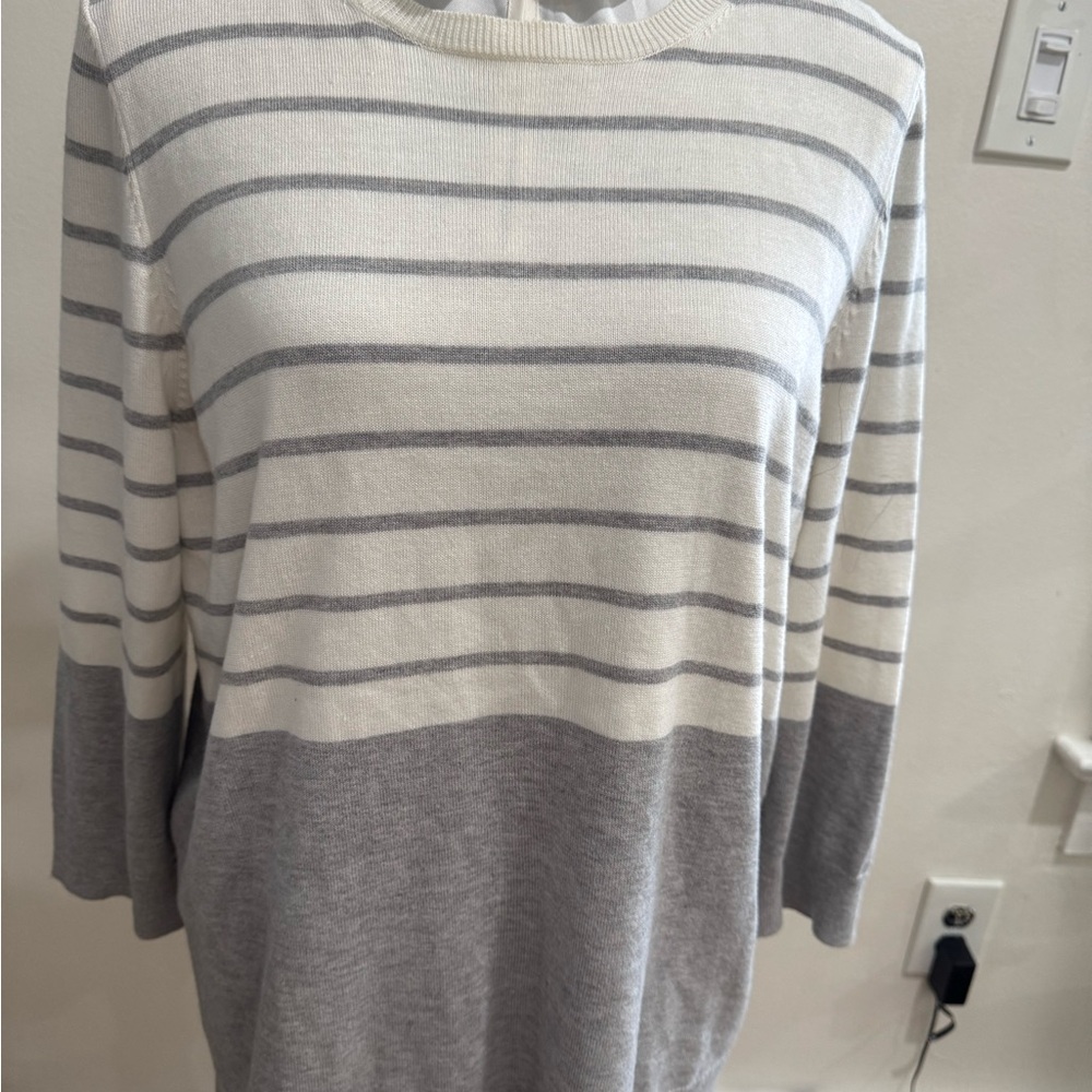 Striped Gray and White Sweater